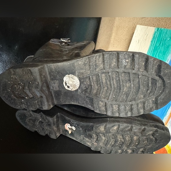 51. Nautica Rubber Rain Blue Boots with Silver Nautica Emblem on the Side - Picture 3 of 7